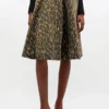 Leopard Denim Wrap Skirt