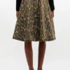 Leopard Denim Wrap Skirt