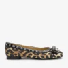 Leopard Eyelet Bow Ballerinas