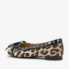 Leopard Eyelet Bow Ballerinas