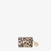 Leopard Grained Bou Card Holder With Flap