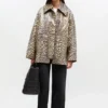 Leopard Laminated Cotton Jacket