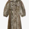 Leopard Laminated Cotton Trench Coat Leopard Laminated Cotton Trench Coat