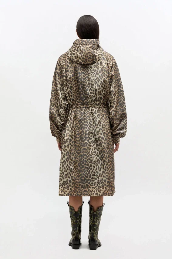 Leopard Nylon Parka Coat Leopard Nylon Parka Coat