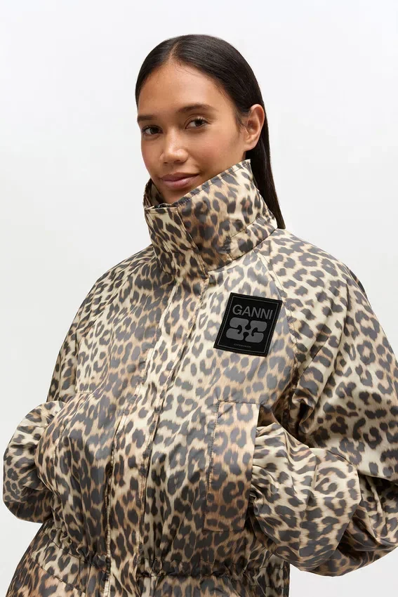 Leopard Nylon Parka Coat Leopard Nylon Parka Coat