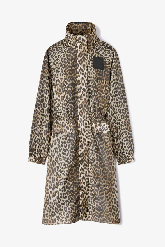 Leopard Nylon Parka Coat Leopard Nylon Parka Coat