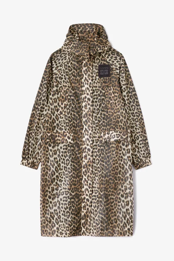 Leopard Nylon Parka Coat Leopard Nylon Parka Coat