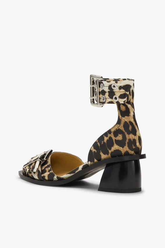 Leopard Print Feminine Buckle Open Cut Pumps Leopard Print Feminine Buckle Open Cut Pumps