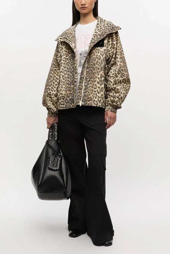 Leopard Print Nylon Jacket Leopard Print Nylon Jacket