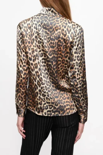 Leopard Print Satin Shirt