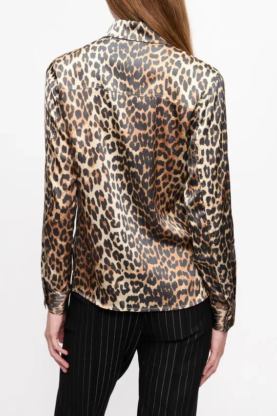 Leopard Print Satin Shirt Leopard Print Satin Shirt