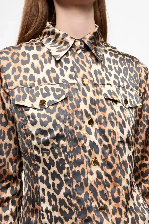 Leopard Print Satin Shirt Leopard Print Satin Shirt