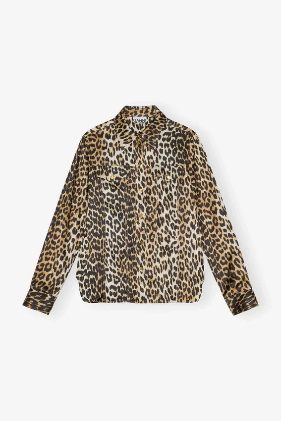 Leopard Print Satin Shirt Leopard Print Satin Shirt