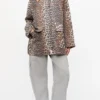Leopard Printed Canvas Midi Jacket Leopard Printed Canvas Midi Jacket