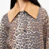 Leopard Printed Canvas Midi Jacket Leopard Printed Canvas Midi Jacket