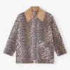 Leopard Printed Canvas Midi Jacket Leopard Printed Canvas Midi Jacket