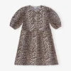 Leopard Printed Cotton Tie String Mini Dress