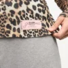 Leopard Printed Mesh Long-sleeve Blouse