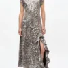 Leopard Stretch Sequins Long Dress Leopard Stretch Sequins Long Dress