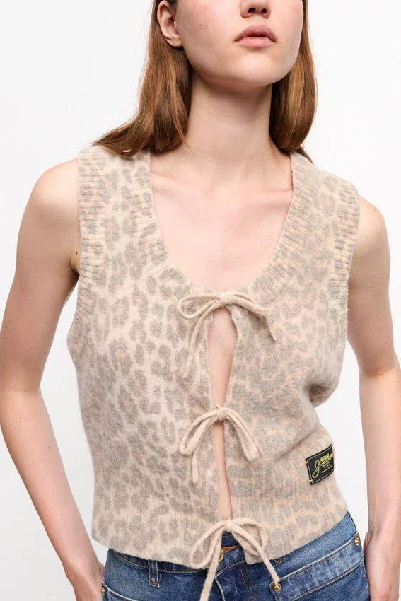 Leopard Tie String Vest Leopard Tie String Vest