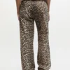 Leopard Washed Cotton Canvas Drawstring Pants Leopard Washed Cotton Canvas Drawstring Pants