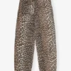 Leopard Washed Cotton Canvas Drawstring Pants Leopard Washed Cotton Canvas Drawstring Pants