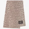 Leopard Wool Knit Scarf