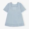 Light Blue A-line Mini Denim Dress