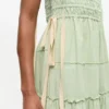 Light Green Smocked Tiered Dress