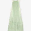 Light Green Smocked Tiered Dress