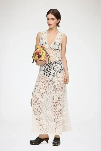 Long Dress in Cotton Crochet