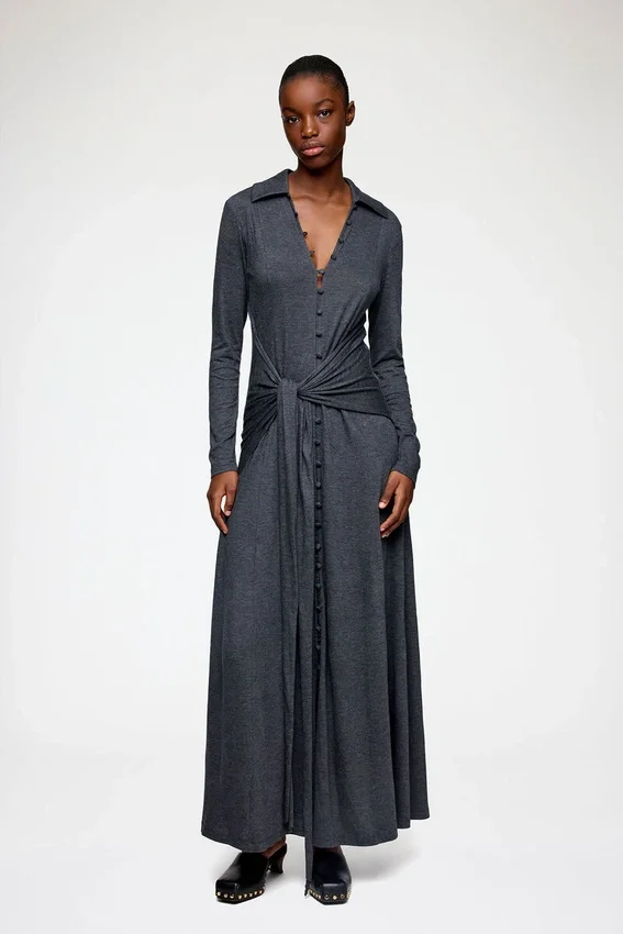 Long Dress in Grey Jersey Long Dress in Grey Jersey