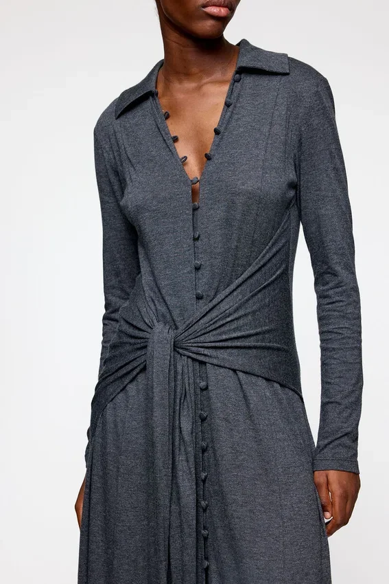 Long Dress in Grey Jersey Long Dress in Grey Jersey