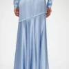 Long Skirt in Blue Satin