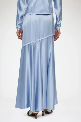 Long Skirt in Blue Satin