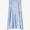 Long Skirt in Blue Satin