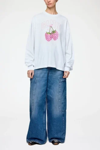 Long-sleeve T-shirt with Raspberries