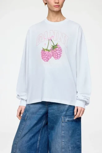 Long-sleeve T-shirt with Raspberries