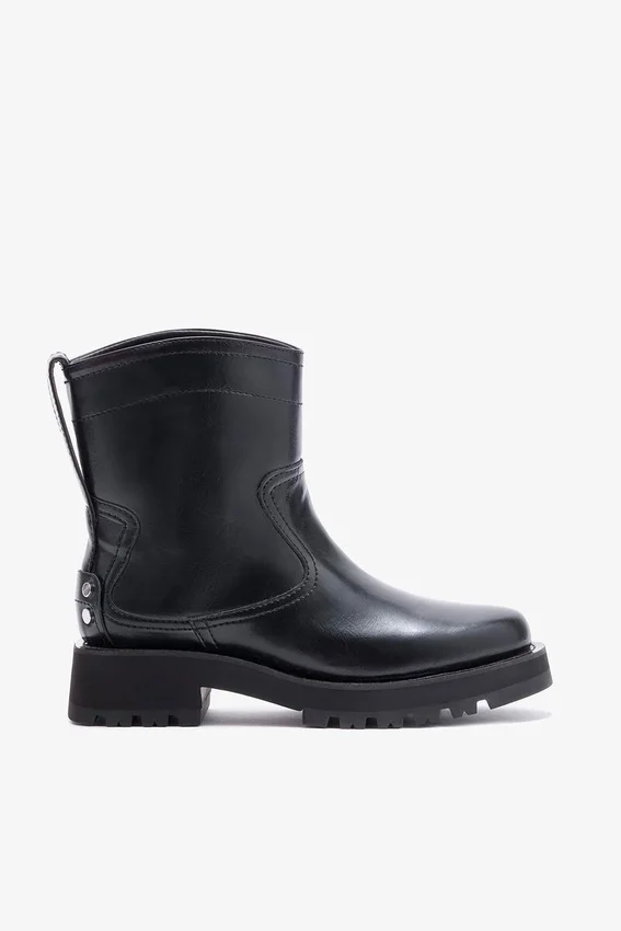 Low Boots in Black Oleatex Low Boots in Black Oleatex