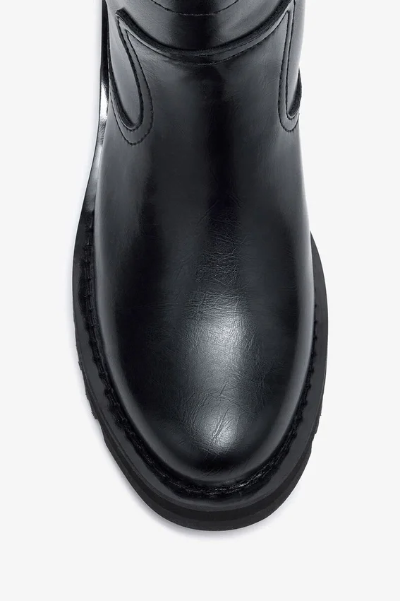 Low Boots in Black Oleatex Low Boots in Black Oleatex