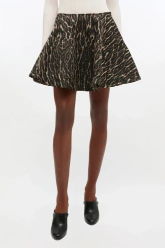Metallic Cloque Circle Skirt