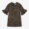 Metallic Cloque Mini Ruffle Dress Metallic Cloque Mini Ruffle Dress