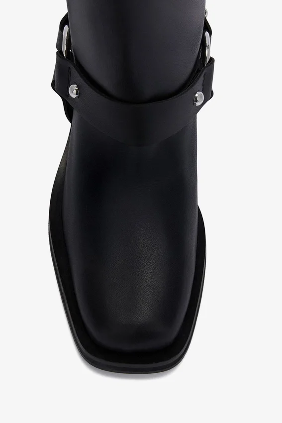 Mid Shaft Biker Boot in Black Mid Shaft Biker Boot in Black