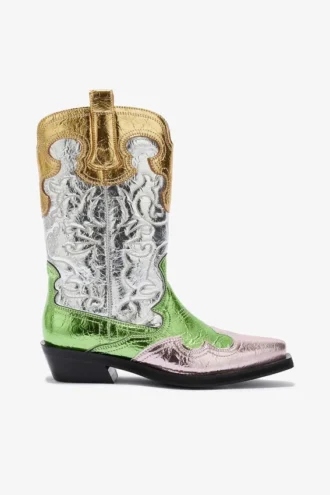 Mid Shaft Embroidered Western Boots