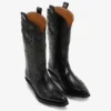 Mid Shaft Embroidered Western Boots in Black Mid Shaft Embroidered Western Boots in Black