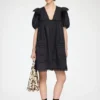 Mini Dress in Black Linen