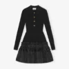 Mini Dress in Rib Knit Ruffle