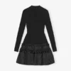 Mini Dress in Rib Knit Ruffle