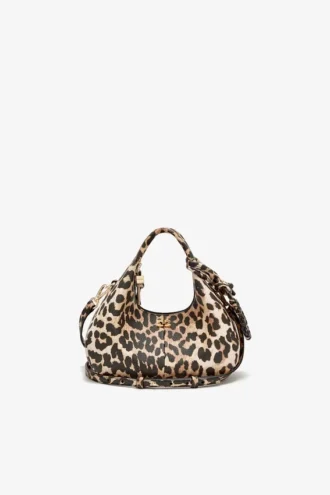 Mini Hobo Bag in Grained Leopard Mini Hobo Bag in Grained Leopard