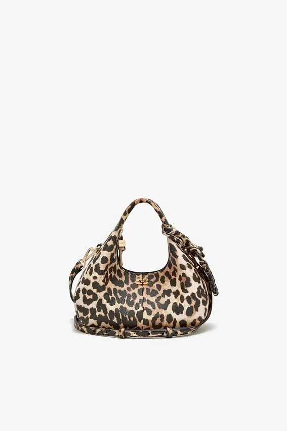 Mini Hobo Bag in Grained Leopard Mini Hobo Bag in Grained Leopard